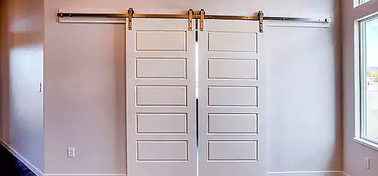 Glass Barn Door with Installation Hardware Kit Crystal Lake